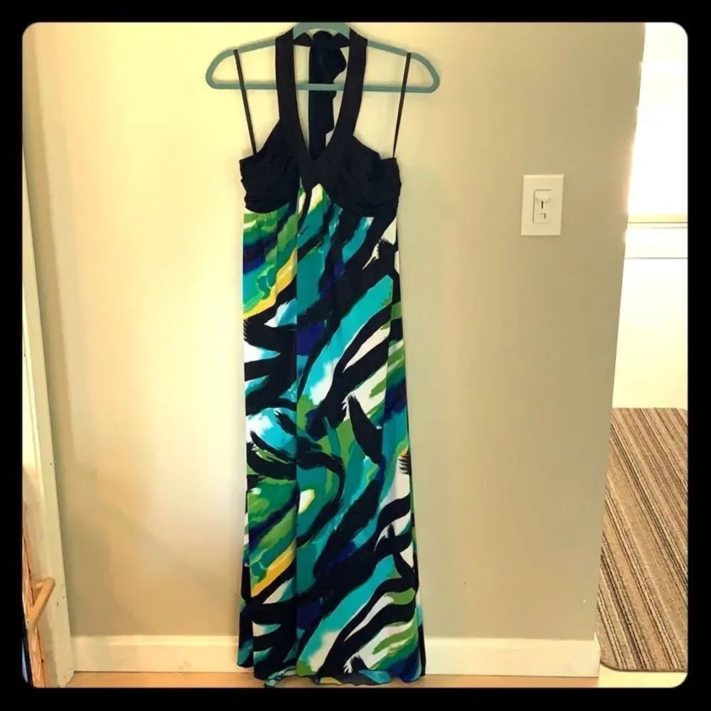 Watercolor floor length dress